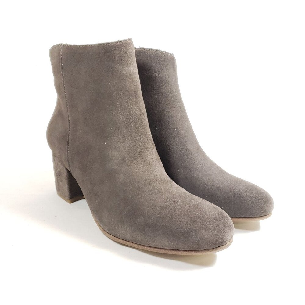 Holster Women's Size 8 Taupe Suede Ankle Boots With Block Heel